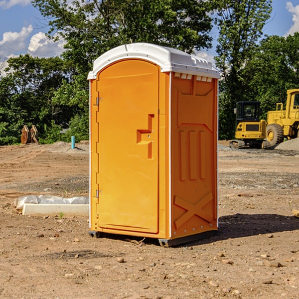 how often are the portable restrooms cleaned and serviced during a rental period in Fallon Station